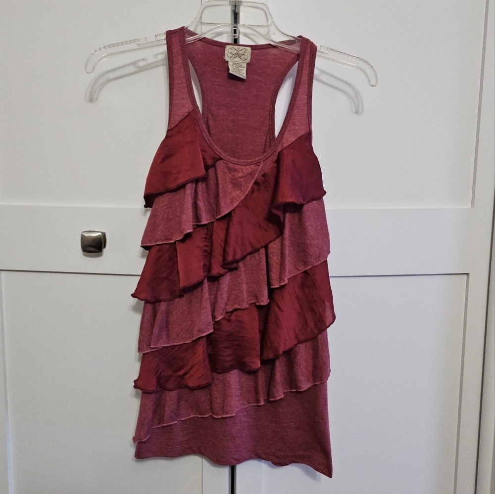 Eyelash Couture frilly tank top size S